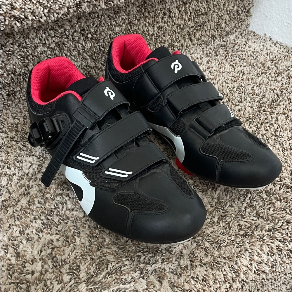 Peleton Black and Red Cycling Shoes